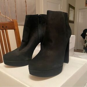 Aldo Emmanuela Black Suede Heeled Boots